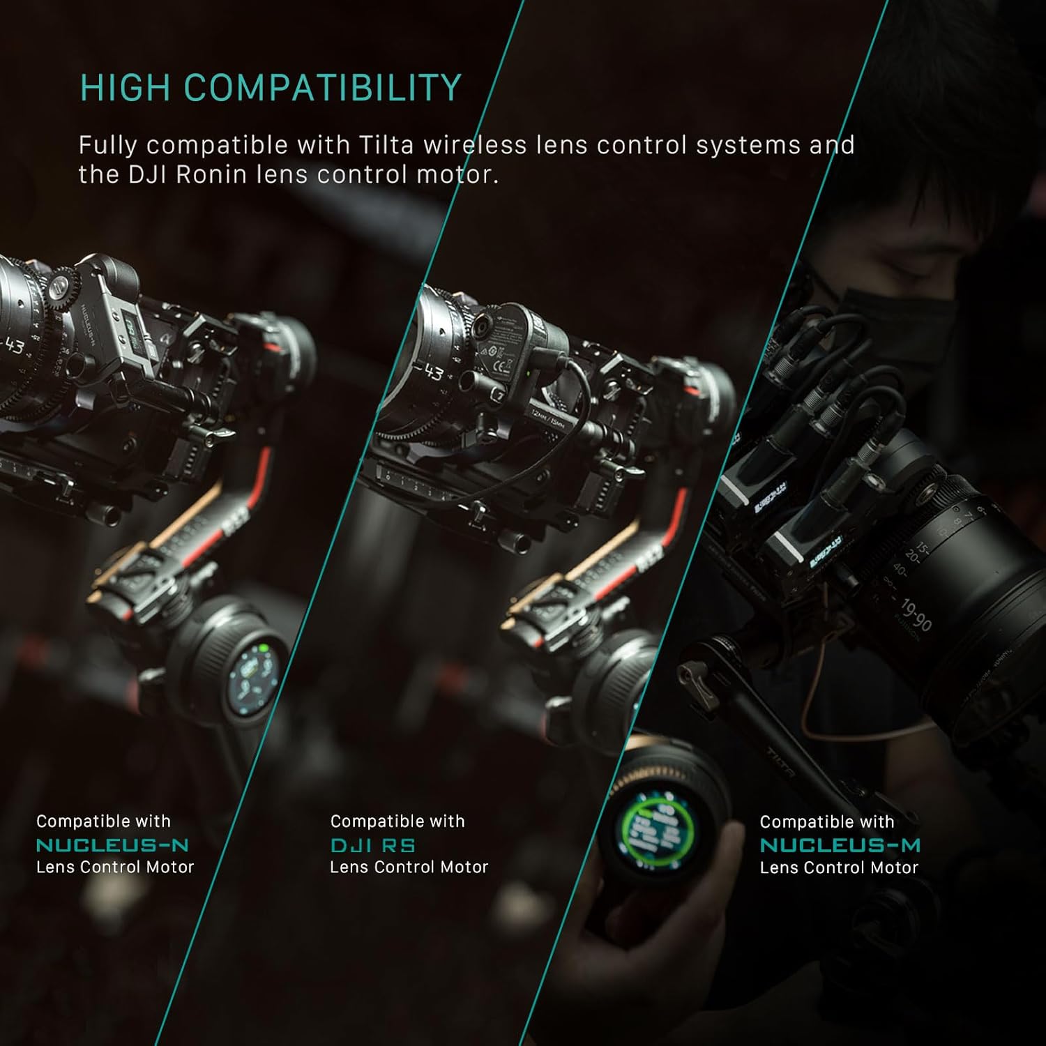 Tilta Nucleus Nano II Power Handle | Expanded Power for The Nano II Hand Wheel | Power Accessories via USB-C & DC | Mounting Points for Shoulder Rig or Monitor | Improved Comfort w/Nano II Wheel