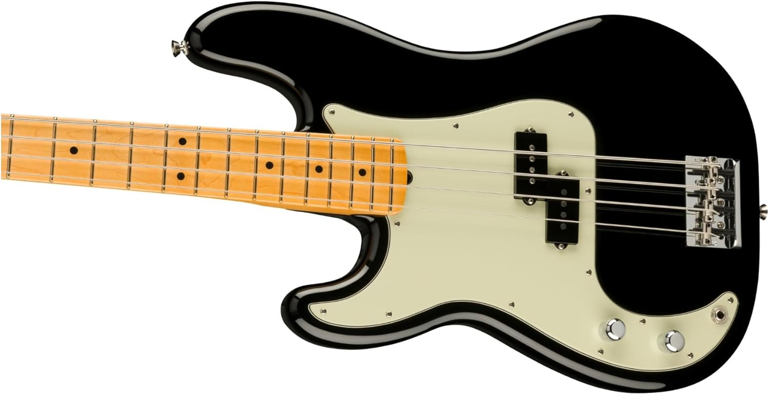 Fender American Professional II Precision Bass, Black, Left-Handed, Maple Fingerboard