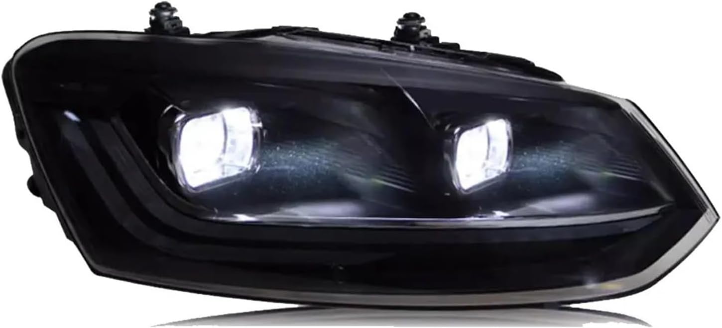 Front HeadLamp Compatible For VW Polo 2011-2023 Polo Head Light LED Headlight LED DRL Assembly Upgrade Dynamic Signal Auto Accessories(For 2011-2018 year,RHD)