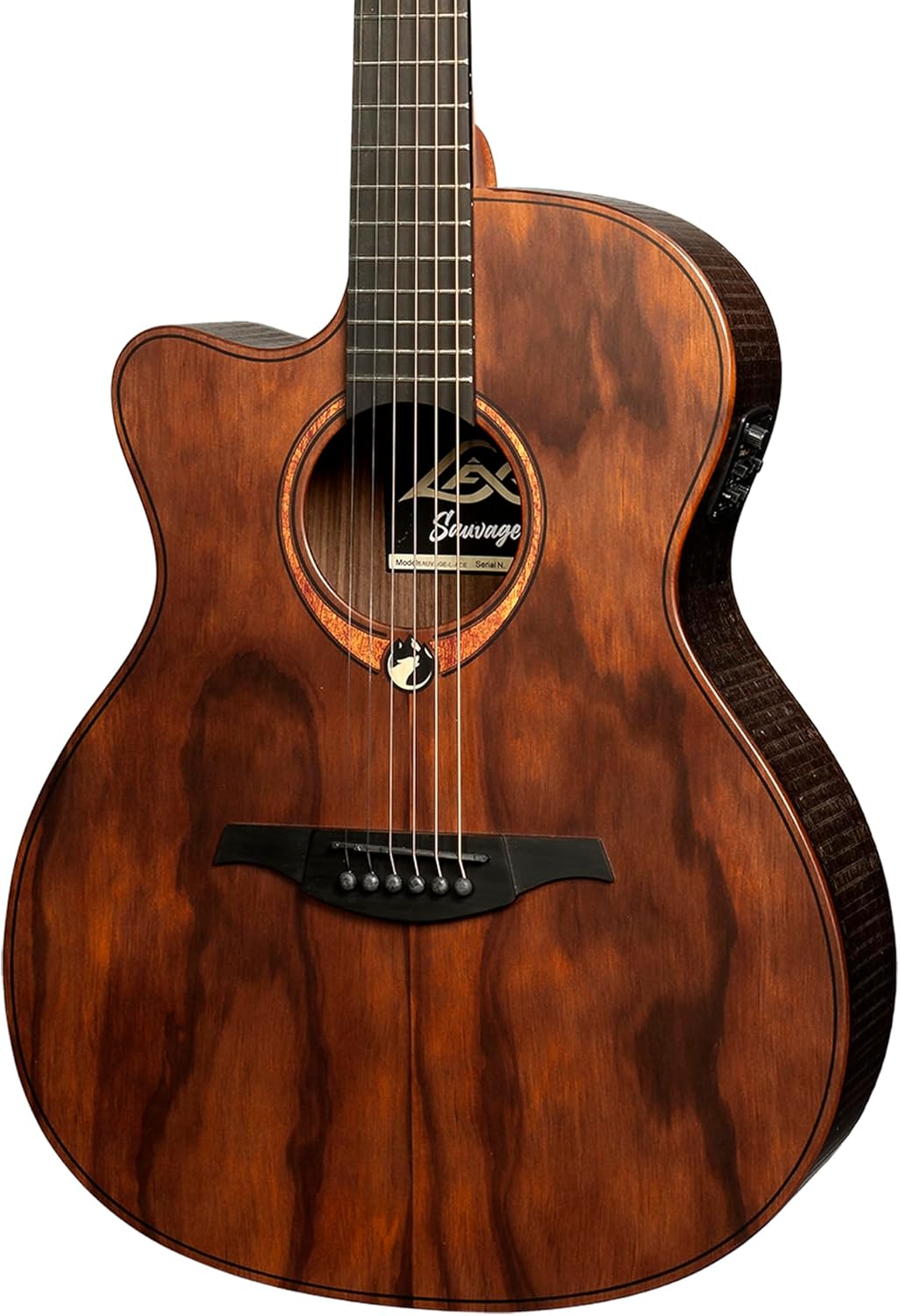 LAG GUITARS Sauvage Auditorium Cutaway Acoustic-Electric Left-Handed w/Hybrid Gigbag, Eco-friendly design