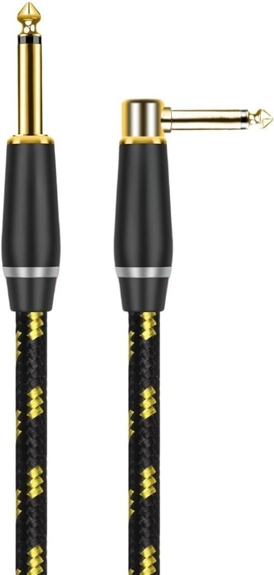 Ja-ck 1/4 Inch Instrument Cable Right-Angled to Straight 6.35mm Guitar Cable for Guitar Bass Keyboard Mixer Amplifier(Pack of 2,8m)