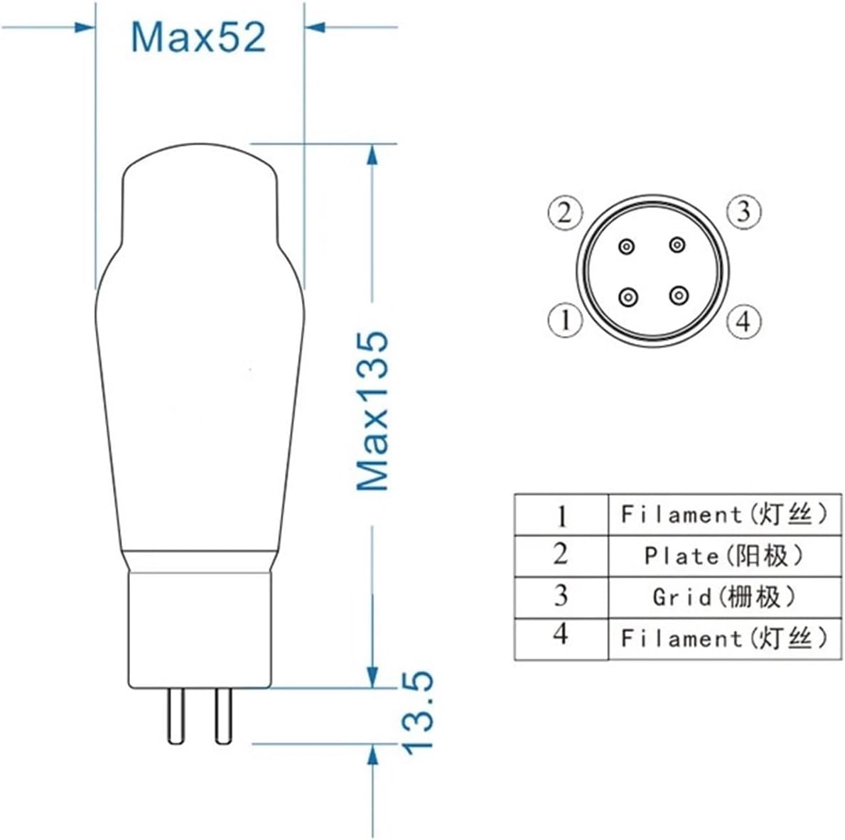 2A3 TII Electron Tube 2A3 Vacuum Tube Precision Matching(2 pcs)