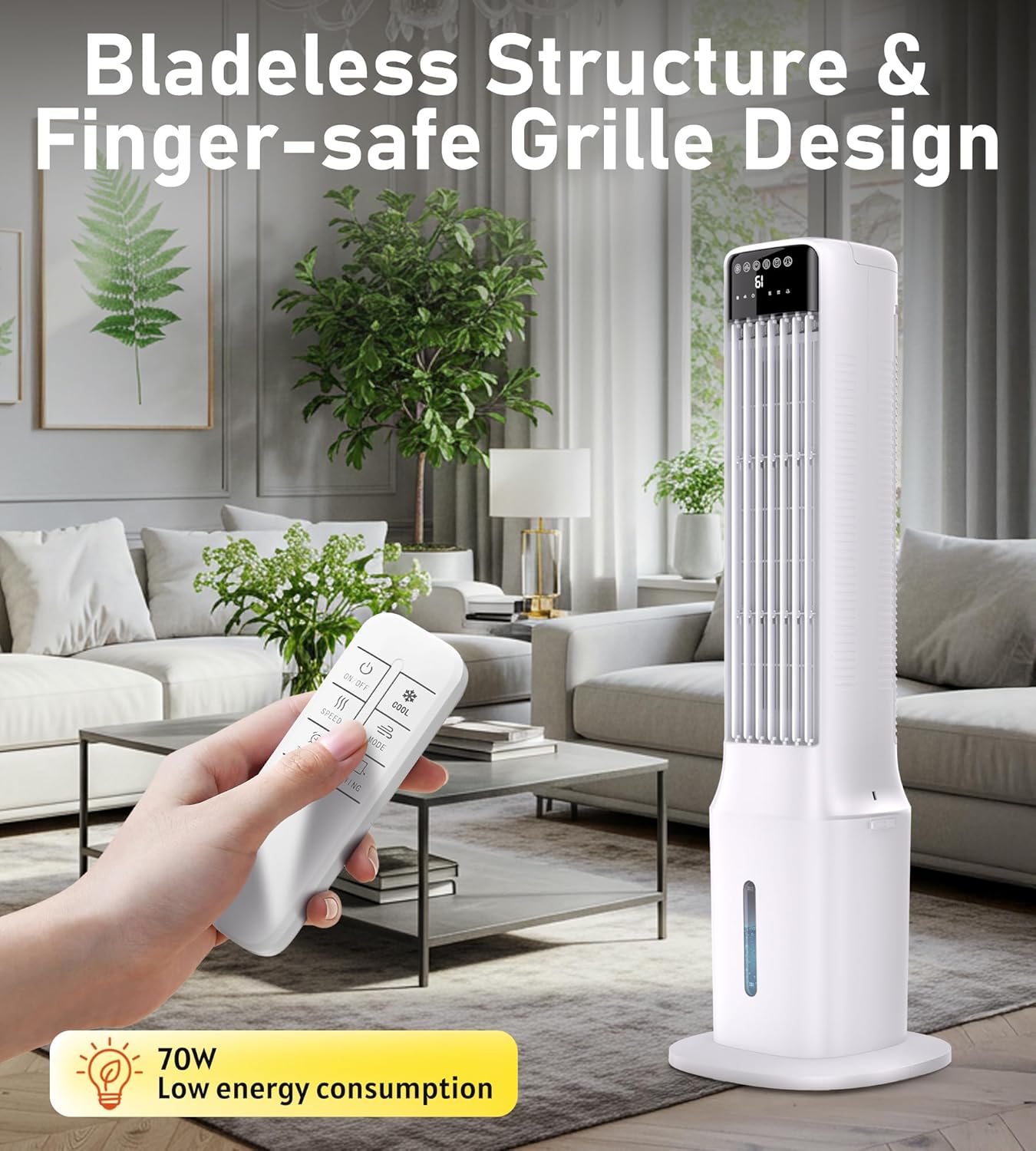 Swamp Cooler Air Conditioner, Evaporative Air Coolers with 120°Oscillating,Windowless Portable Cooling Fan That Blow Cold Air with 24H Timer,3 Speeds Tower Fans for Bedroom Room Indoor,36IN