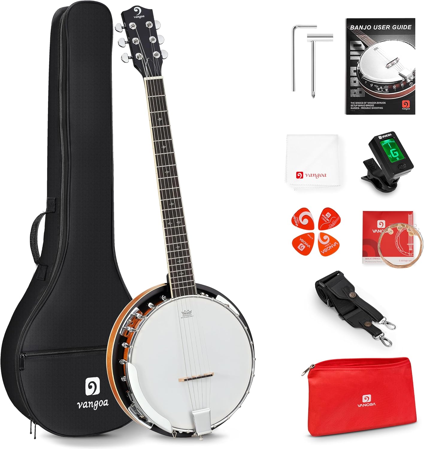 Vangoa 6 String Banjo Guitar Full Size with 12 String Guitar Acoustic Electric