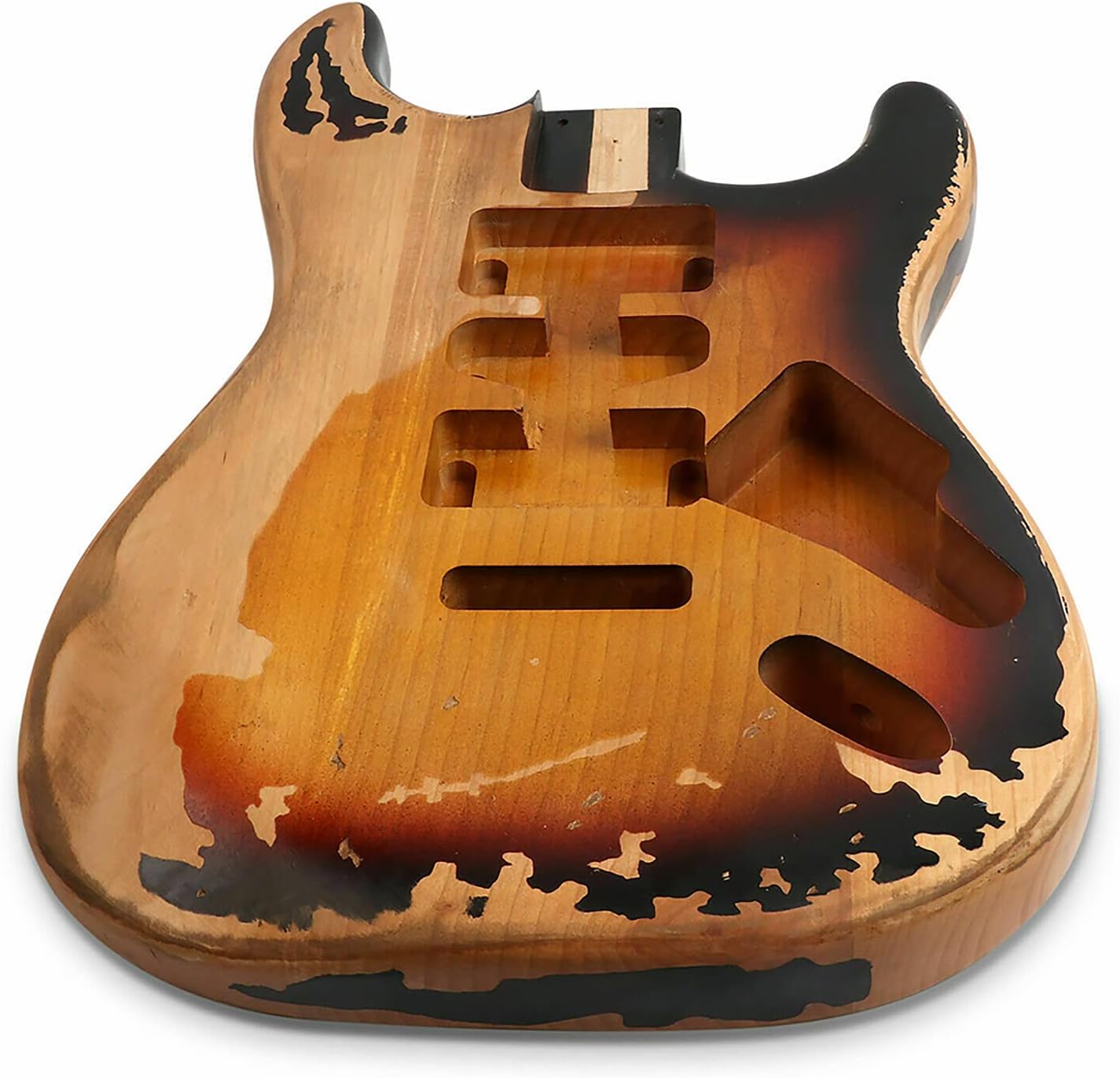 Sunsmile Relic Electric Guitar Body Nitro Alder Strat Style H-S-H Route DIY Guitar Body 3 Tone Sunburst.