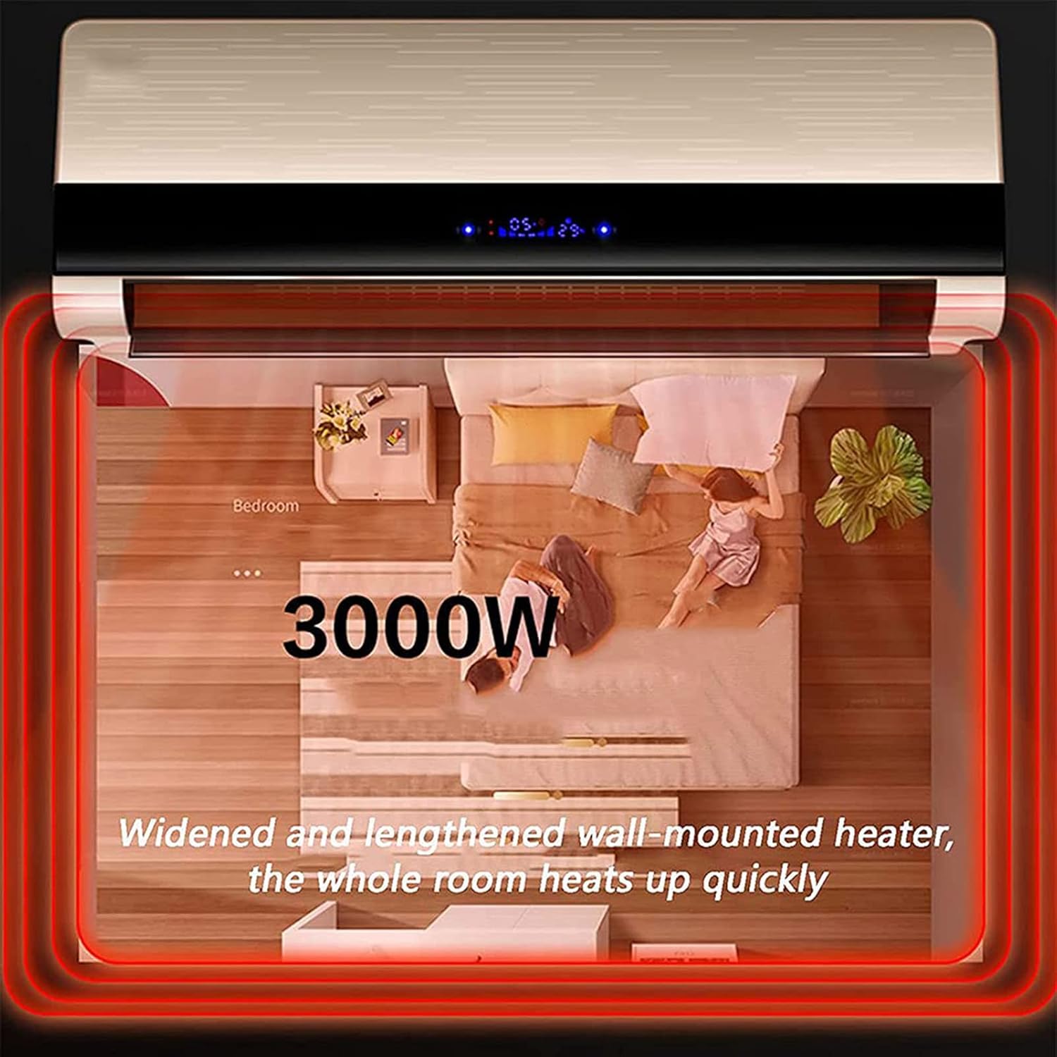 Wall Mounted Air Conditioner, Wall Mounted Remote Air Conditioner with Timer, Electric Heating Machine Air Conditioning Fan, Silver