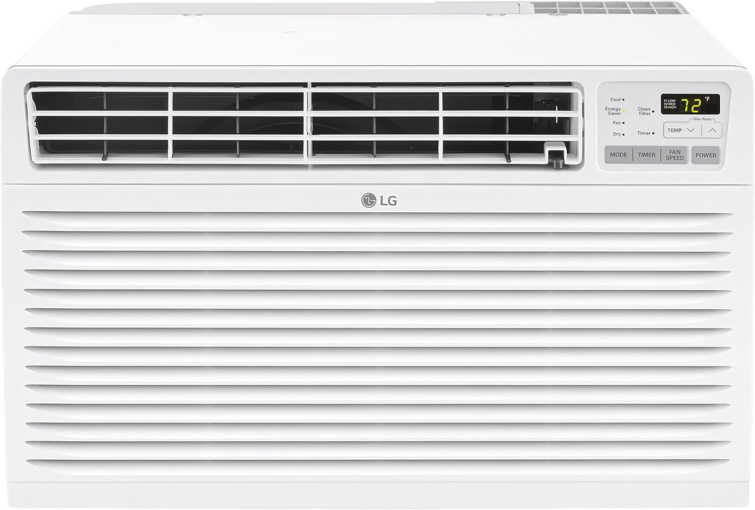 LG 9,800 BTU Through-the-Wall Air Conditioner, Cools 450 Sq.Ft. (18' x 25' Room Size), Electronic Control with Remote, 2 Cooling & Fan Speeds, 4-Way Air Deflection, Supplemental Heat, 230/208V