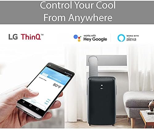 LG 8,000 BTU Smart Portable Air Conditioner, 115V, Cools 350 Sq.Ft. (14' x 25' Room Size), Portable Air Conditioner for Home with Voice Control, Works with LG ThinQ, Amazon Alexa, and Hey Google