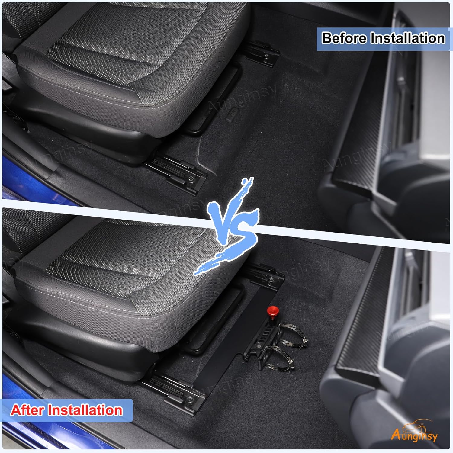 Car Co-Pilot Under Seat Quick Release Roll Bar Fire Extinguisher Mount Bracket Compatible with Subaru Crosstrek 2024 2025+, Adjustable 2 Clamps Fire Extinguisher Bottle Tie Holder Billet Accessories