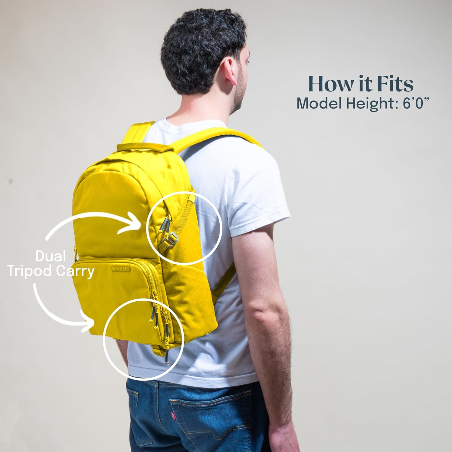 BREVITE - The Jumper - Compact Camera Backpacks for Photographers - A Minimalist & Travel-friendly Photography Backpack Compatible With Both Laptop & DSLR Accessories 18L (Lemon Yellow)