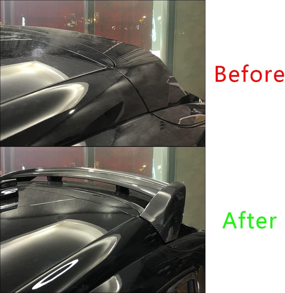 AOSKonology for Mach E GT Style Roof Spoiler Wings Compatible with 2021-2024 2025 Mustang Mach-E Exterior Accessories (Carbon Fiber)