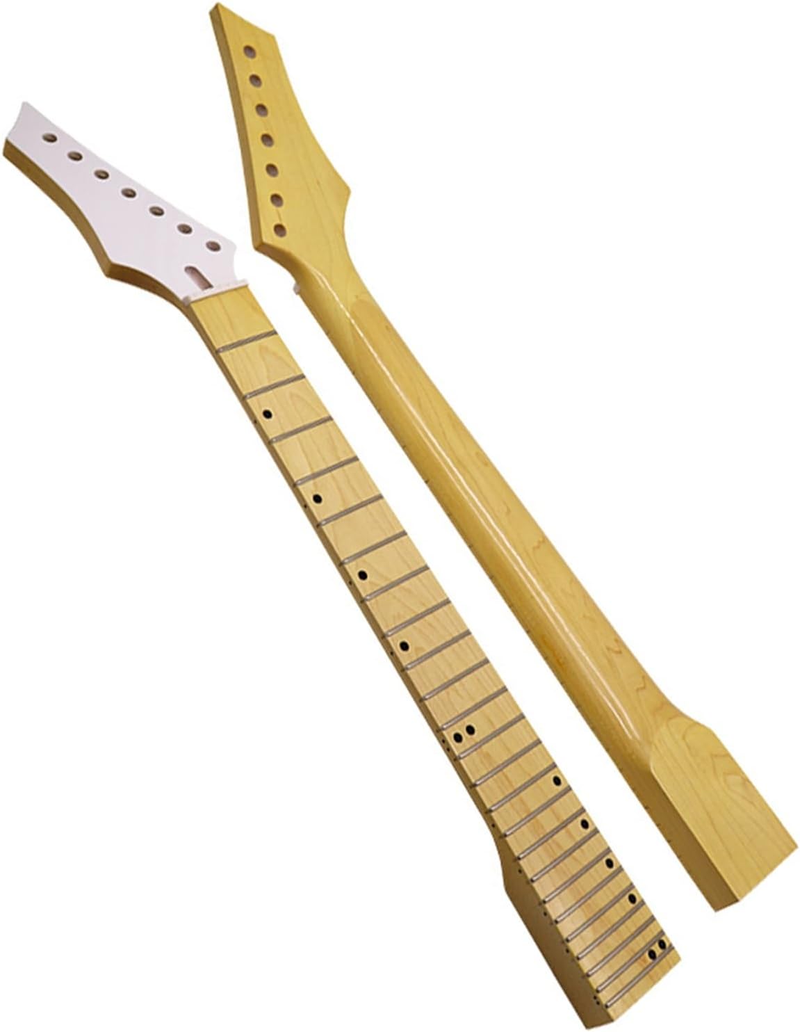 Replacement Guitar Neck 7-string Left-hand White Head 24-fret Original Canadian Maple 6.4 Width DIY Professional Modified Guitar Handle
