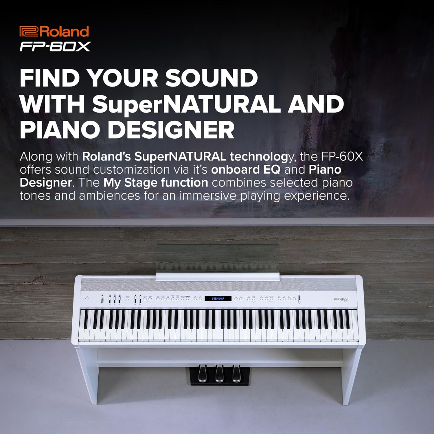 Roland FP-60X | Pro Performance 88-Note Digital Piano | Built-In Powerful Amplifier & Custom Stereo Speakers | Onboard Sound Customization | Curated Tones & FX | White