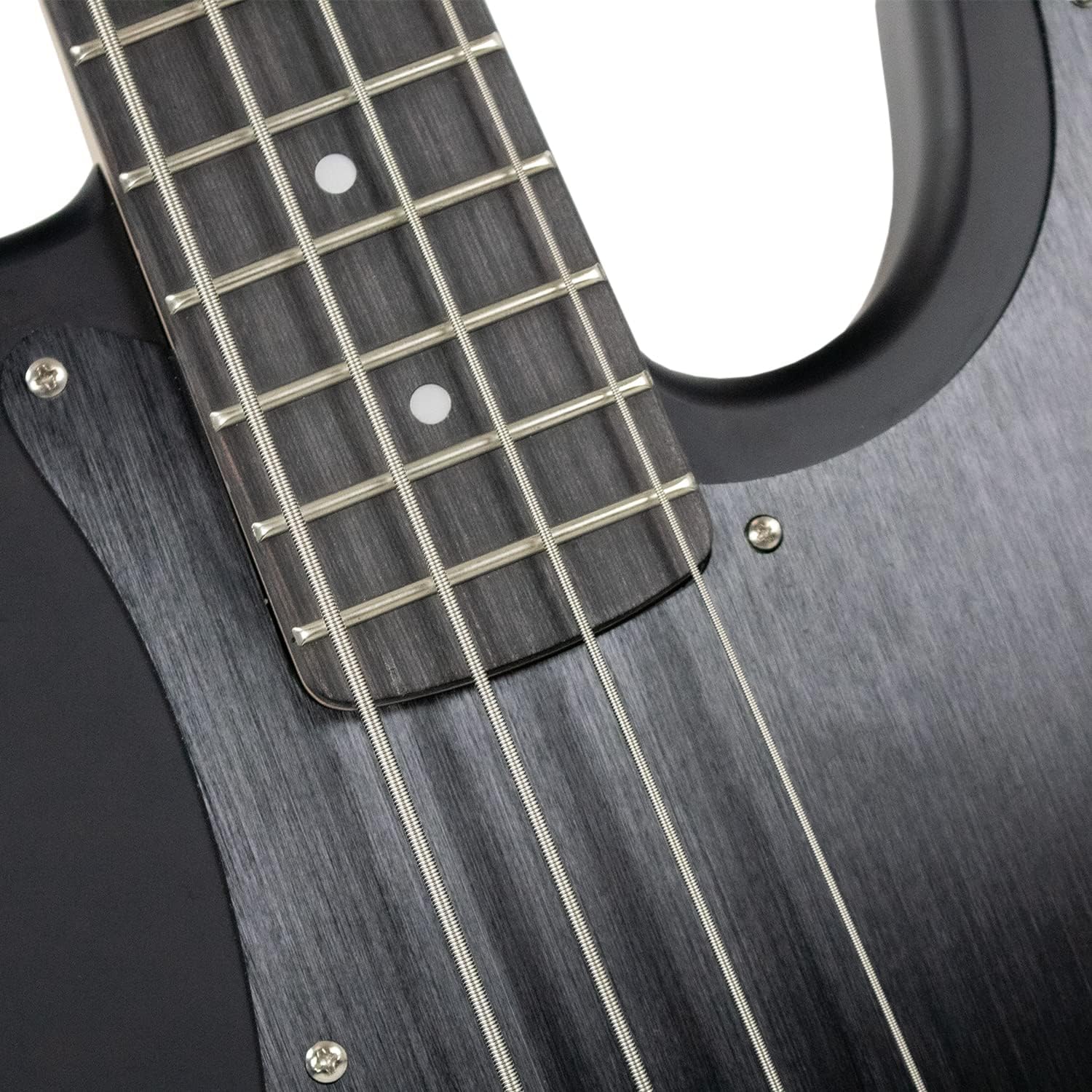 Sawtooth Americana Road Warrior Series Black w Aluminum Pickguard Electric Bass Guitar