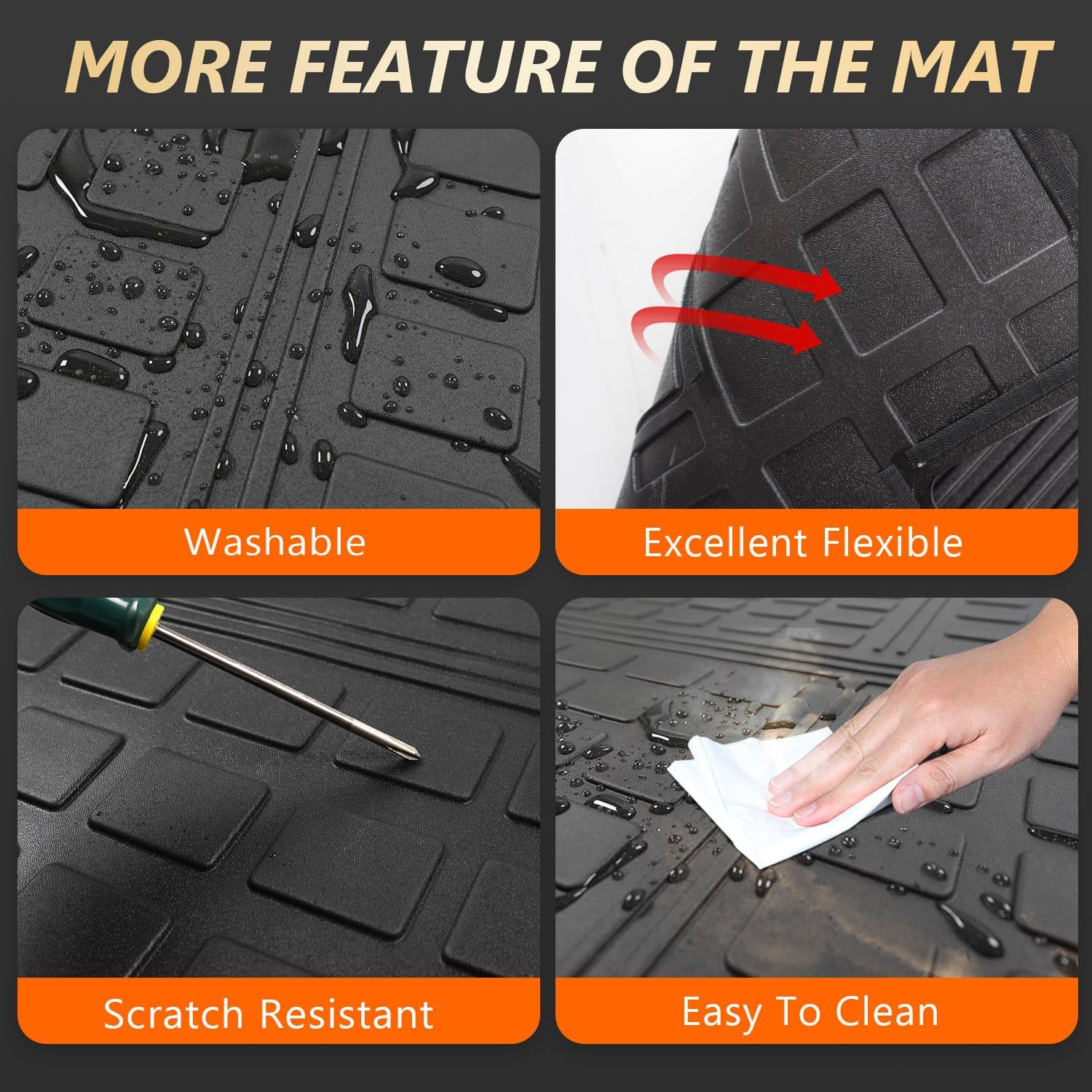 powoq Cargo Mat Compatible with 2019-2023 Jeep Cherokee Trunk Mat TPE Cargo Liner Trunk Liner Replacement for 2019 2020 2021 2022 2023 Jeep Cherokee Accessories