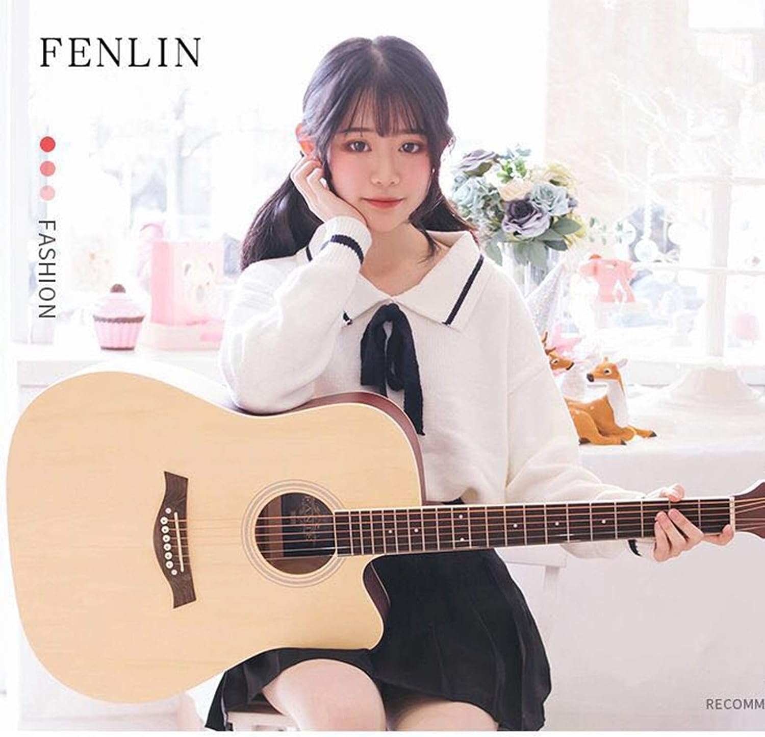 Guitar, Strong Sound Conductivity, More Stable Sound, Closed Knob, Comfortable Grip, Suitable for Beginners and Boys (Size:38 inches-B,Color:A)