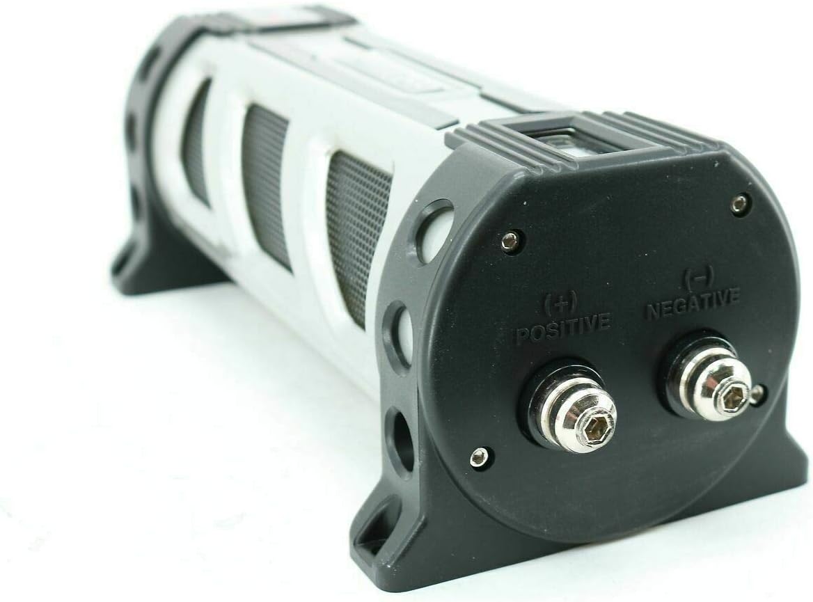 Gravity GR5.0 Car Audio Battery Stiffening Portable Power 5 Farad Capacitor and Completed 5000 Watts 0 Gauge Amplifier Installation Wiring Kit Blue BGC0XLB