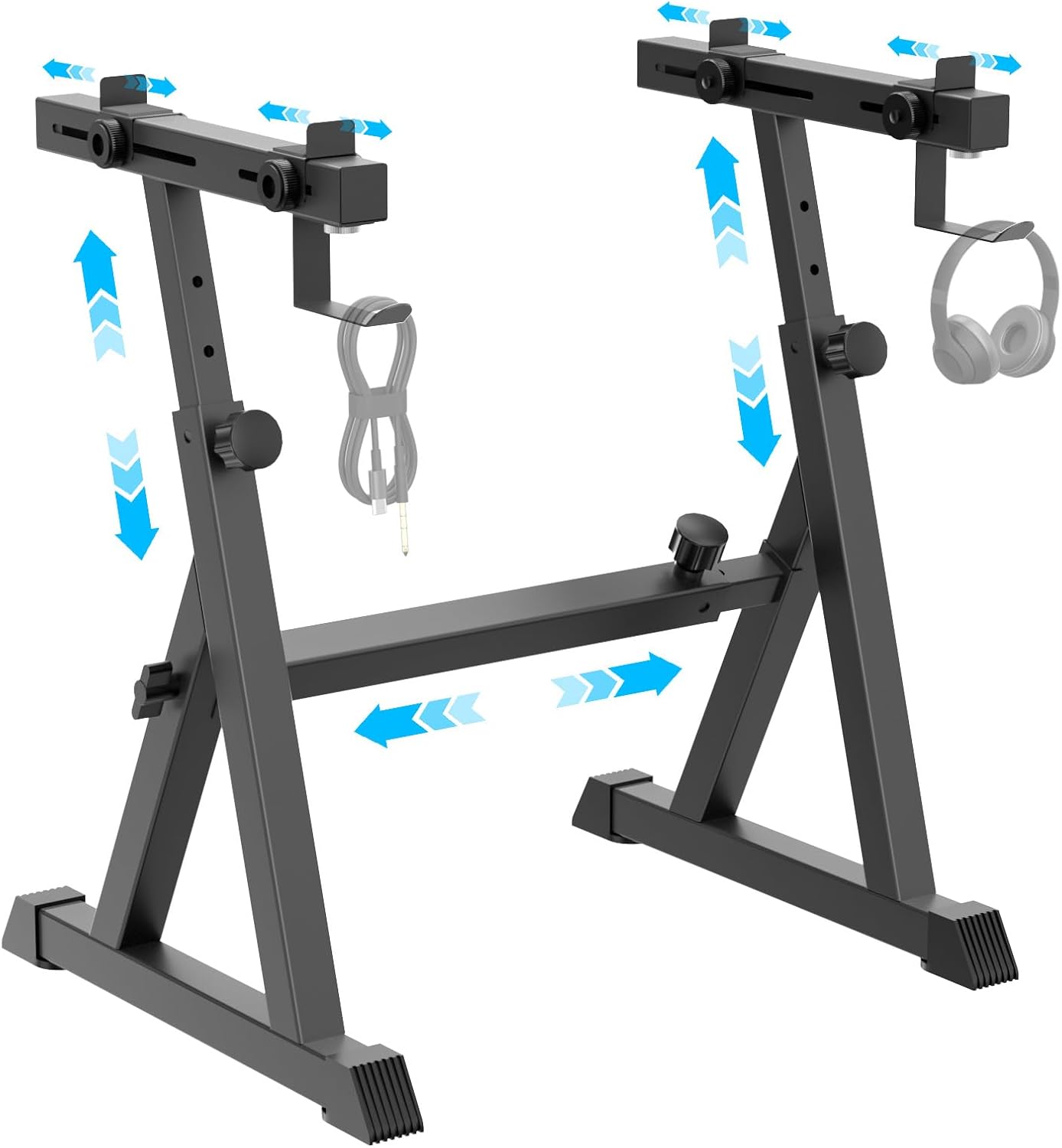 Piano Keyboard Stand, Z Style Adjustable and Portable Heavy Duty Keyboard Stand Supports up to 450lbs, Compatible with 54-88 Key Weighted Digital/Electric Pianos for Adults, Kids