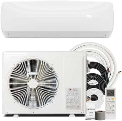 18000BTU Mini Split Air Conditioner Heat Pump, 19 SEER2 Inverter Compressor AC Unit Cools Rooms up to 1250 Sq. Ft, 230V Ductless Split AC with Pre-Charged Condenser & Installation Kit