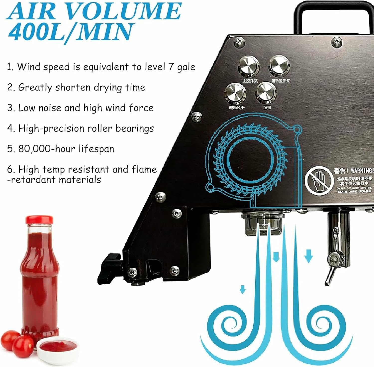 60W Electric Fruit Press Strainer Machine, Commercial Electric Food Stirrer Pot, Stainless Steel Automatic Mixer Machine with Double Stirring Paddle