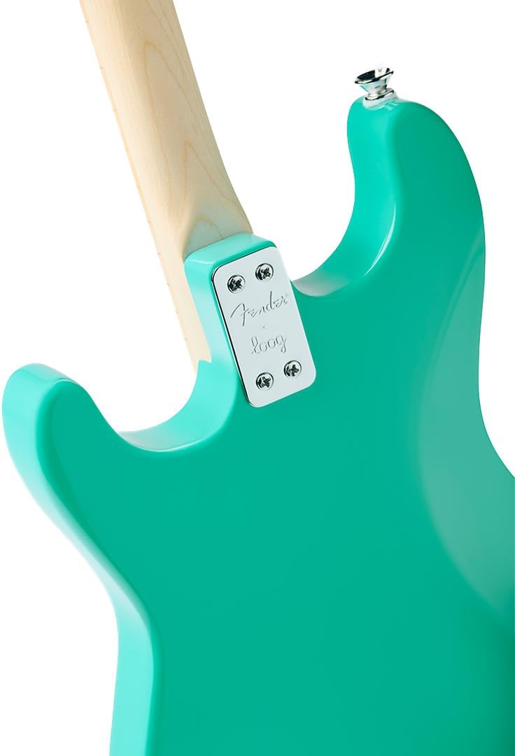 Fender x Loog 3-String Stratocaster Electric kids Guitar 3 string beginner kit (Seafoam Green)