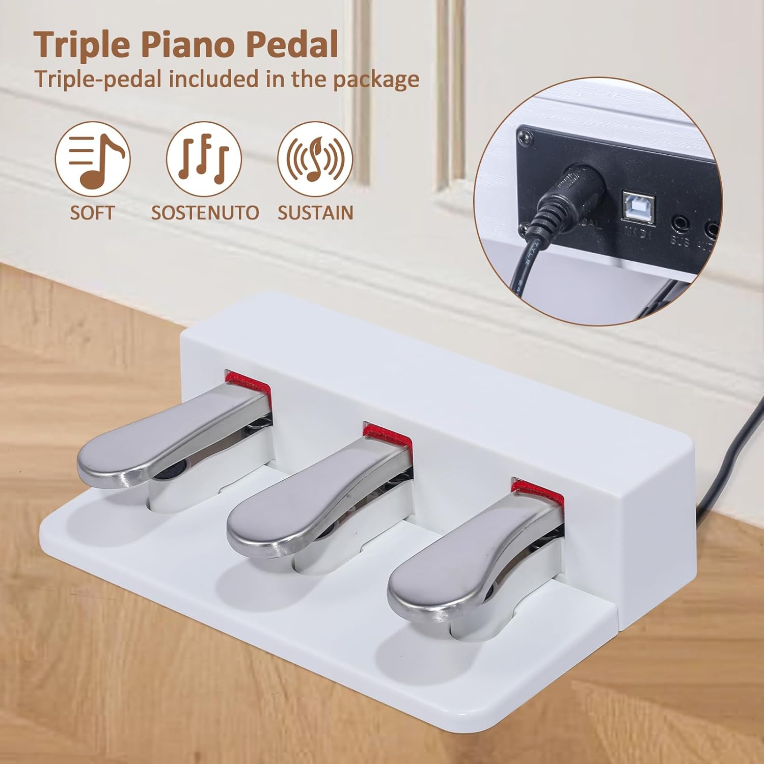 88 Key Digital Piano Keyboard,88 Key Full Size Weighted Hammer Action Electric Keyboard Piano with 200 Rhythms,200 Tones, Piano Keyboard with Stand, TriplePedal,Headphone, Carrying Bag