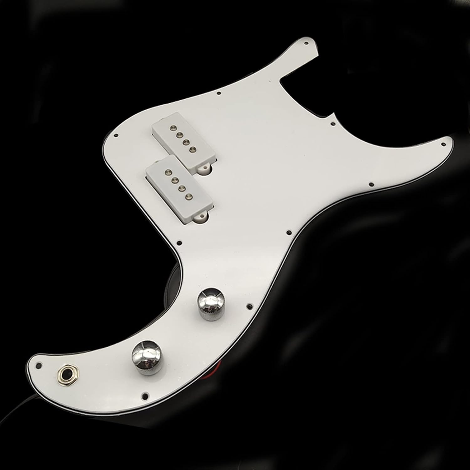 KESHUO Prewired Loaded Pickguard Pickup for Precision Bass Electric Guitar 3 Ply PB Pickups Black White Loaded Pickguard Pre-Wired (Color : White)
