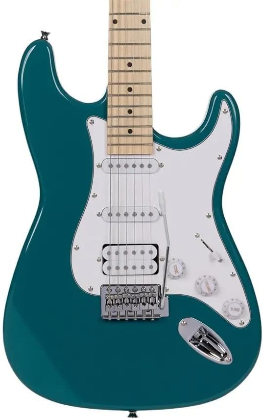 Monoprice 6 String Solid-Body Electric Guitar, Right (610037), Teal