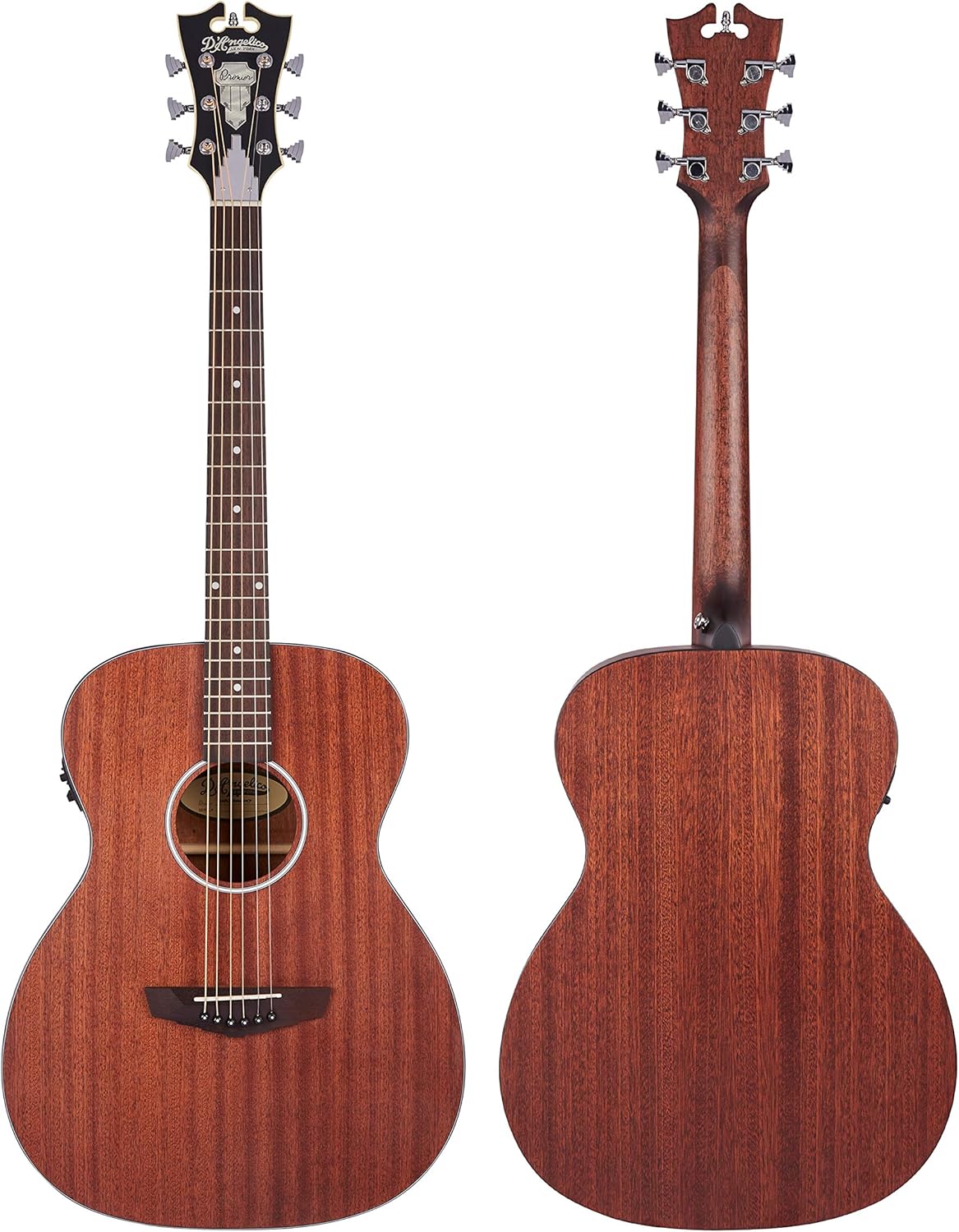 D'Angelico 6 String Acoustic Guitar, Right, Natural (DAPLSOMMAHCP)