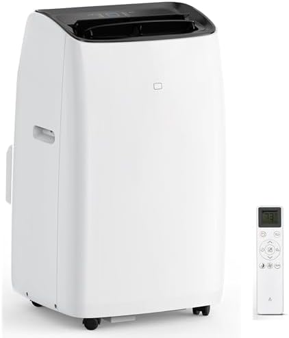14,000 BTU Portable Air Conditioner with Heater, 4 in 1 AC Unit for Living Room with Cooling, Dehumidifier & Fan, Quiet Mobile AC with Remote Control, Cooling & Heating for Rooms Up to 750 Sq.Ft