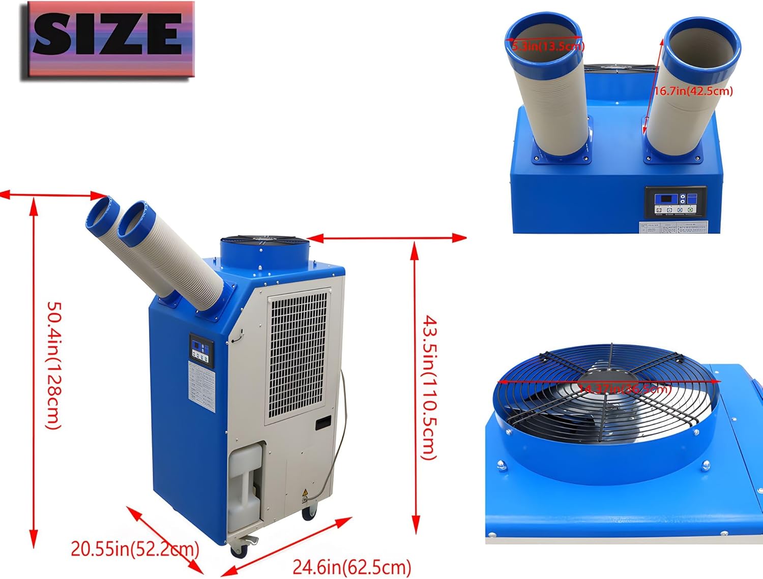 220V Commercial Industrial Air Conditioner Portable Industrial Spot Cooler Mobile Air Conditioner 780m³/h