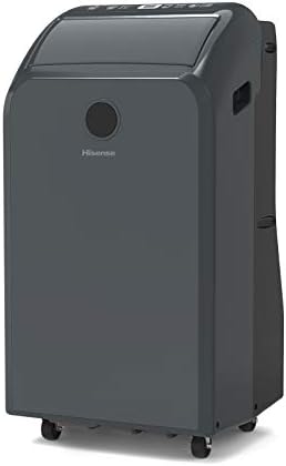 Hisense Dual-Hose Portable Air Conditioner with Inverter Technology 10,000 BTU Cooling Dehumidifier Fan for Rooms up to 550 sq ft, Remote Control, Black (Renewed)