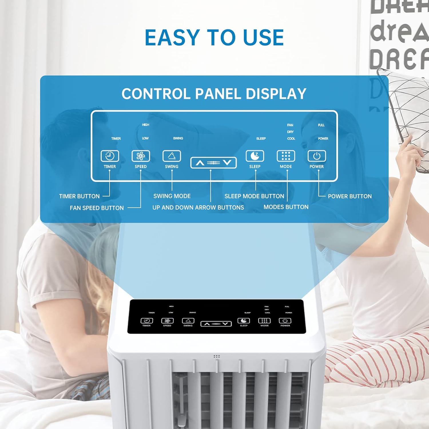 Acekool 8,000 BTU Portable Air Conditioner with Dehumidifier for Rooms up to 350 sq.ft - Includes 24-Hour Timer, Sleep Mode, Remote Control, and Window Installation Kit