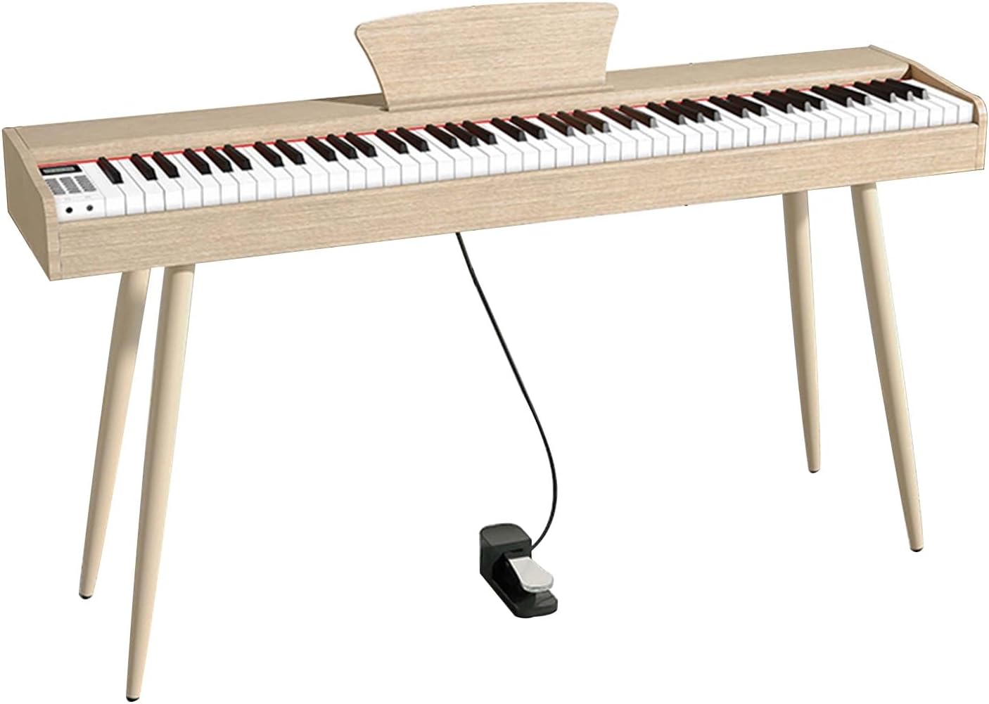 Digital Piano With 88 Hammer Action Weighted Keys Support USB-MIDI & Dual Headphones Electronic Piano For Beginners Professional With Music Stand, Pedal(Beige)