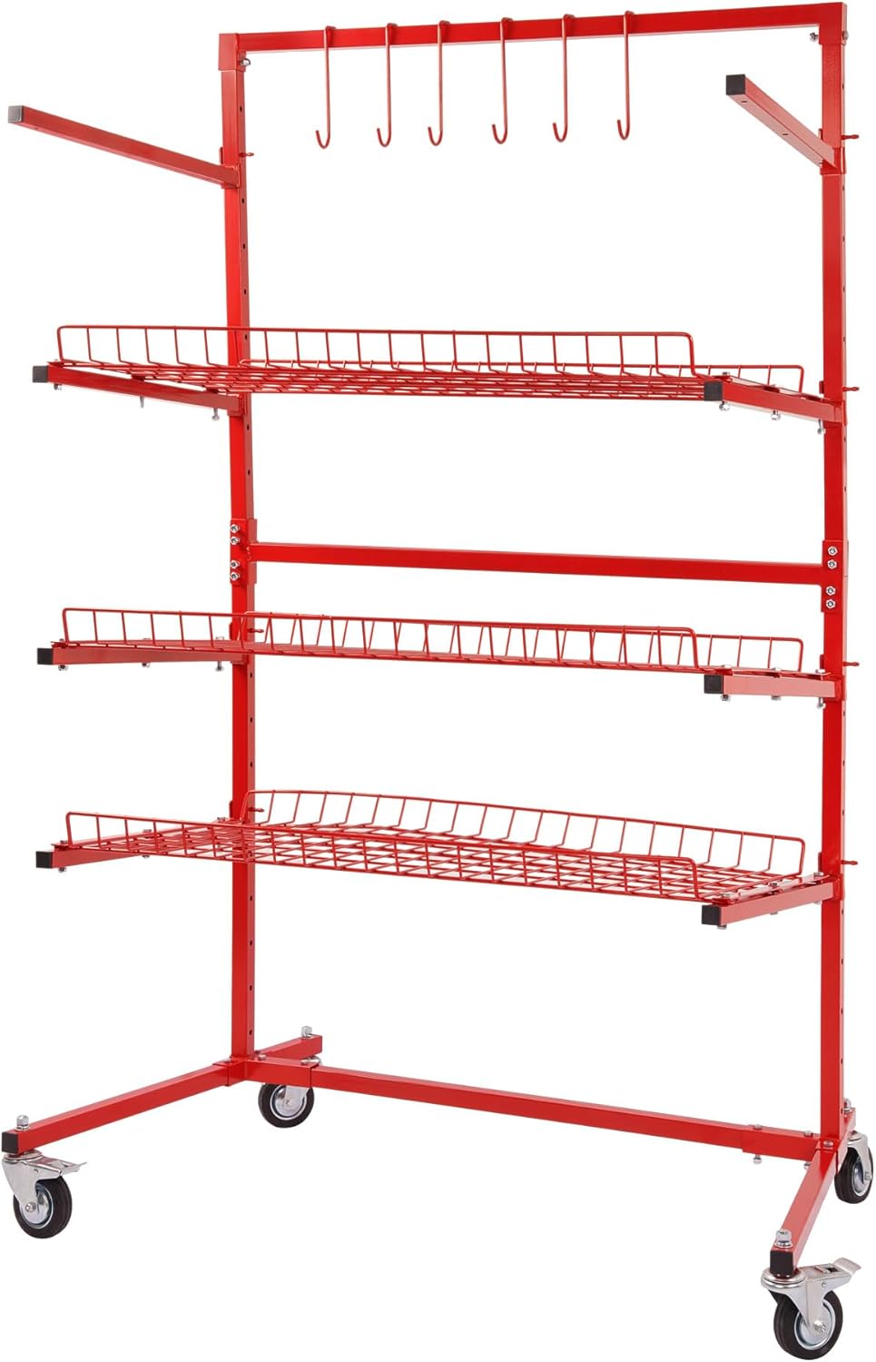 Auto Parts Storage Rack 3 Shelf Storage Rack Parts Management Carts Shelves for Tools Storage