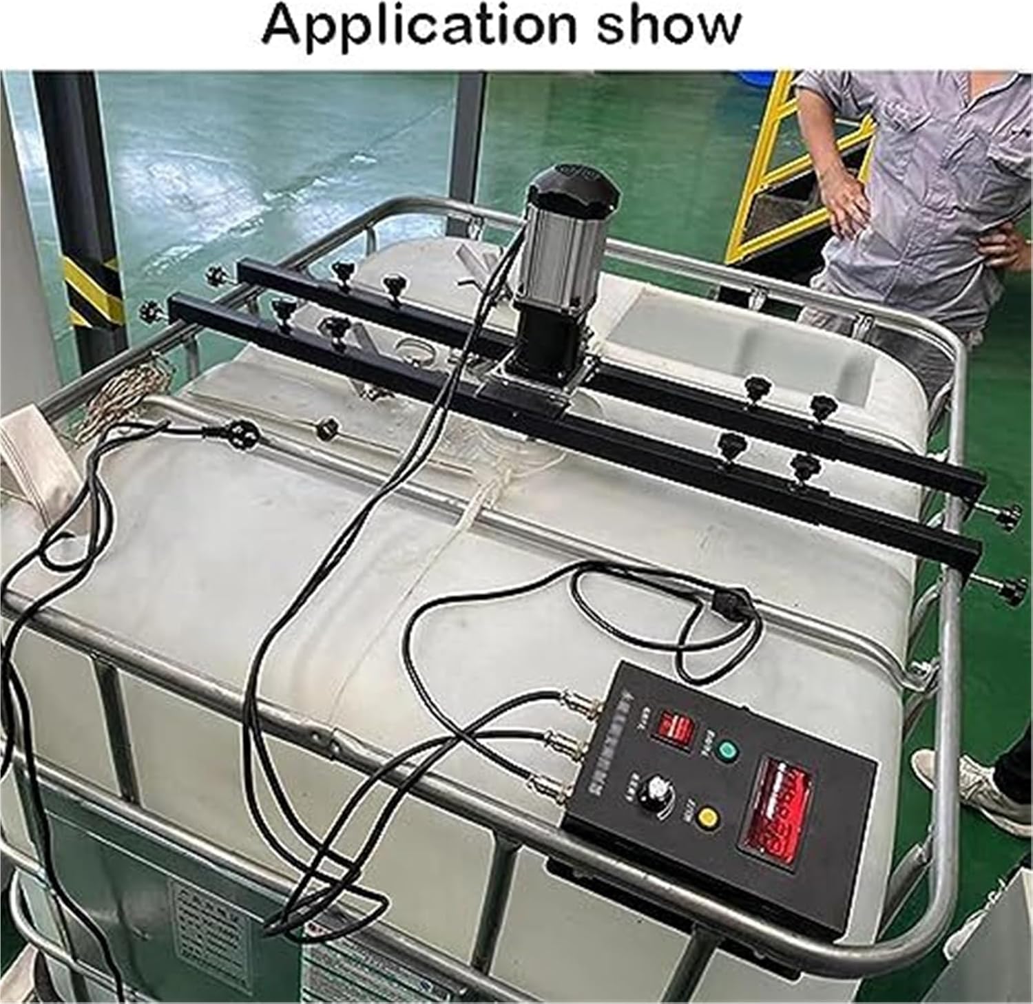 Electric Tank Mixer Machine, 980W Agitator for Paint Mixing, Commercial 1 Ton Paint Stirring Equipment with Support Hanger for Ink Dissolver