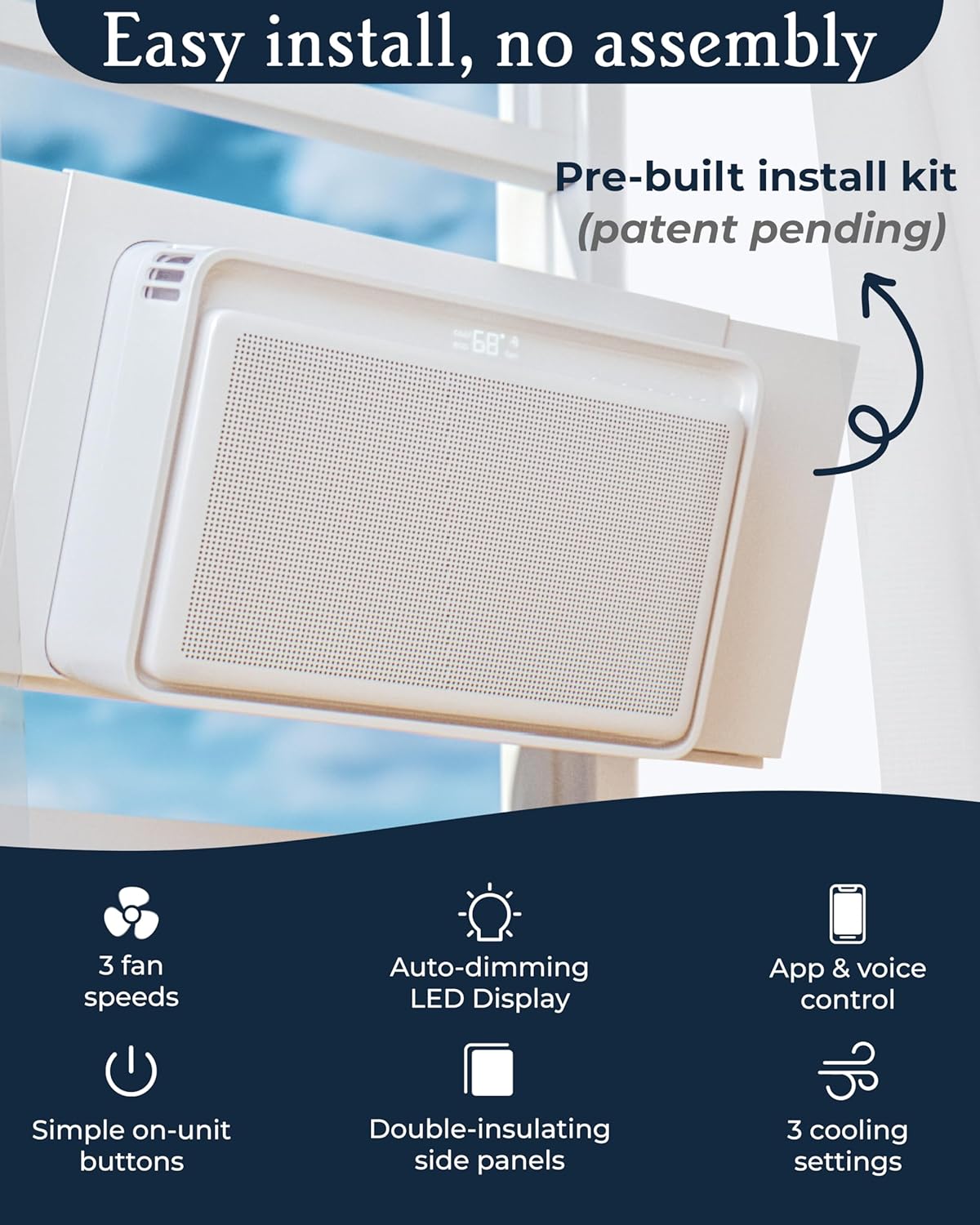 Windmill Window Air Conditioner - Quiet & Smart, Easy Install, Voice-Enabled, Remote & App Control AC Unit - 10,000 BTU Inverter w/WhisperTech