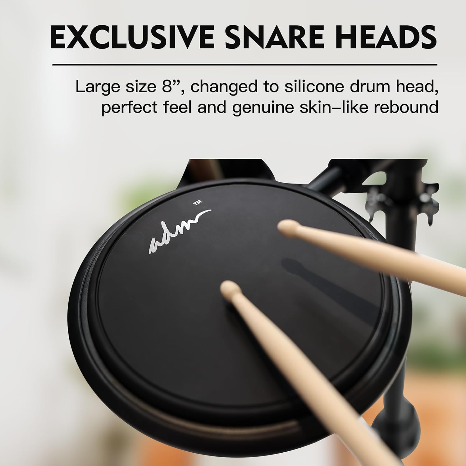 ADM Electronic Drum Set With 4 Quiet Electric Drum Mesh Pads, 180+ Sounds, Electric Drum Kit For Beginngers with 2 Switch Pedals, Throne, Headphones, DrumSticks, and Melodics Lessons