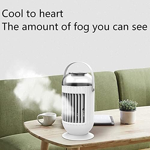Portable Air Conditioner Quiet Fan, USB Personal Mini Evaporative Cooler Fan, 3 Speeds, Small Desktop Cooling Humidifier Fan (Color : White)