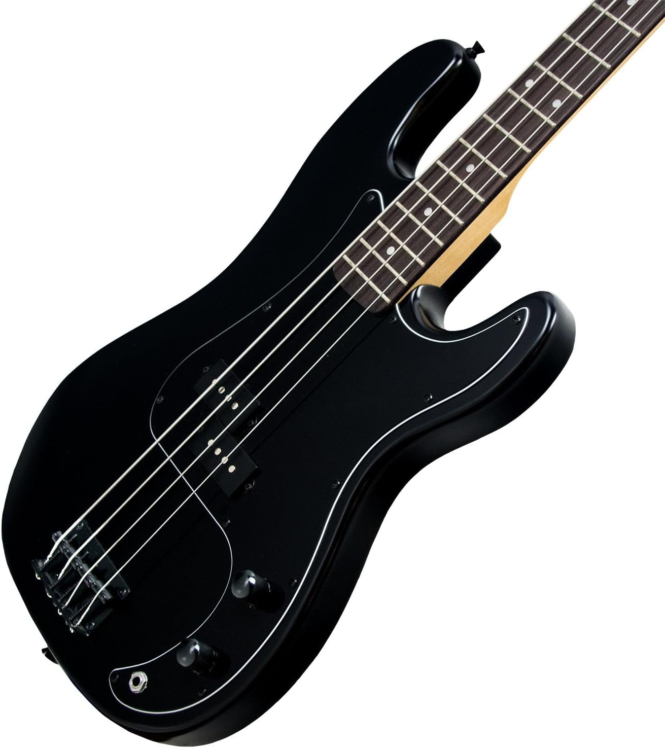 Sawtooth EP Series Electric Bass Guitar, Satin Black w/Black Pickguard
