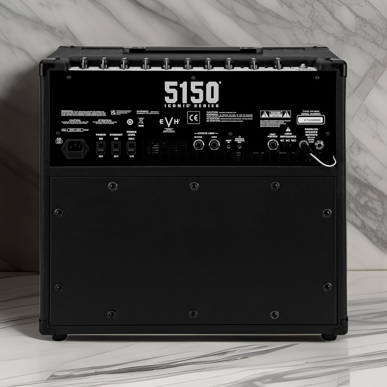 EVH 5150 Iconic Series 15W 1 x 10 Combo Electric Guitar Amplifier (Black) Bundle with EVH Guitar Cable (2 items)