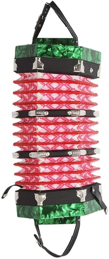 20 Buttons Accordion Concertina, Entry Level Keyboard Instrument, with Carry Bag, for Adults Beginners Students, Fascinating Softer Sound,Green