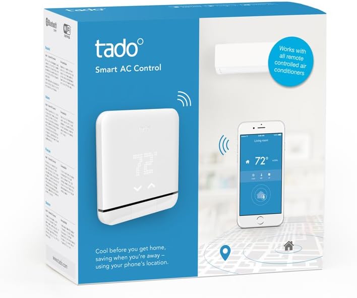 Tado Smart Air Conditioner and Heater Controller, Wi-Fi, Compatible with iOS and Android, Works with Alexa