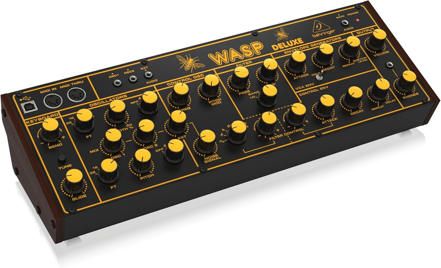 Behringer WASP DELUXE Legendary Analog Synthesizer with Dual OSCs, Multi-Mode VCF, 16-Voice Poly Chain and Eurorack Format