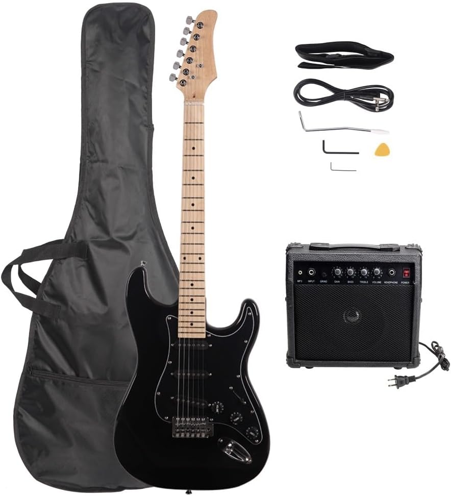 Stylish Electric Guitar with Classic Black Pickguard for Beginners and Enthusiasts – Comfortable Playability, Rich Tone, and Premium Build Quality