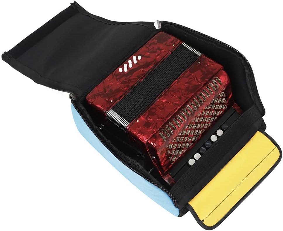 Accordion Concertina 22 Keys 8 Bass, Solo and Ensemble Musical Instrument, for Home and Classroom, with Strap and Backpack