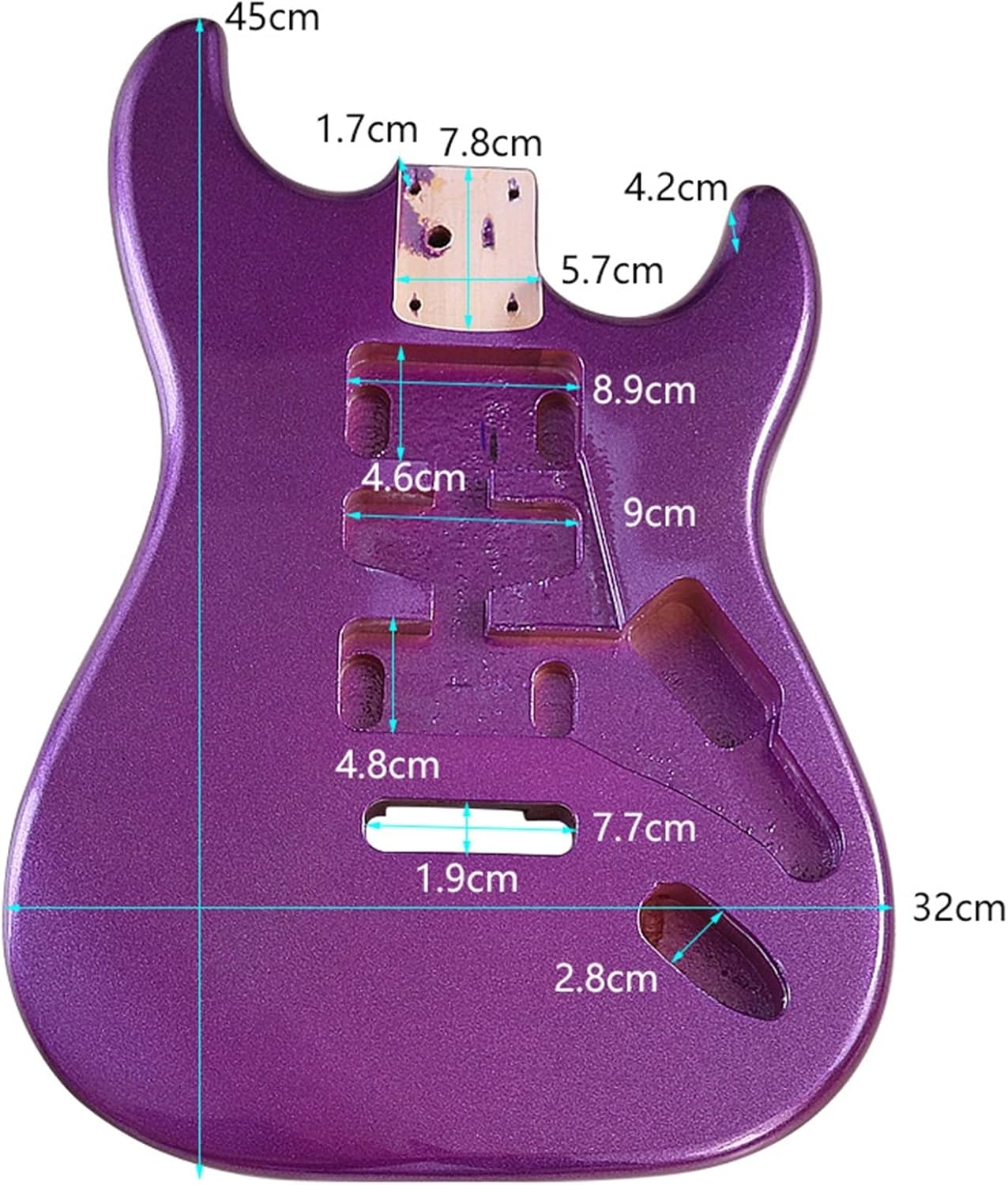 Metallic Purple Color Poplar Wood Electric Guitar Body DIY Guitar Parts Guitar Barrel Body 5.7cm Pocket Width DIY Guitar Kit