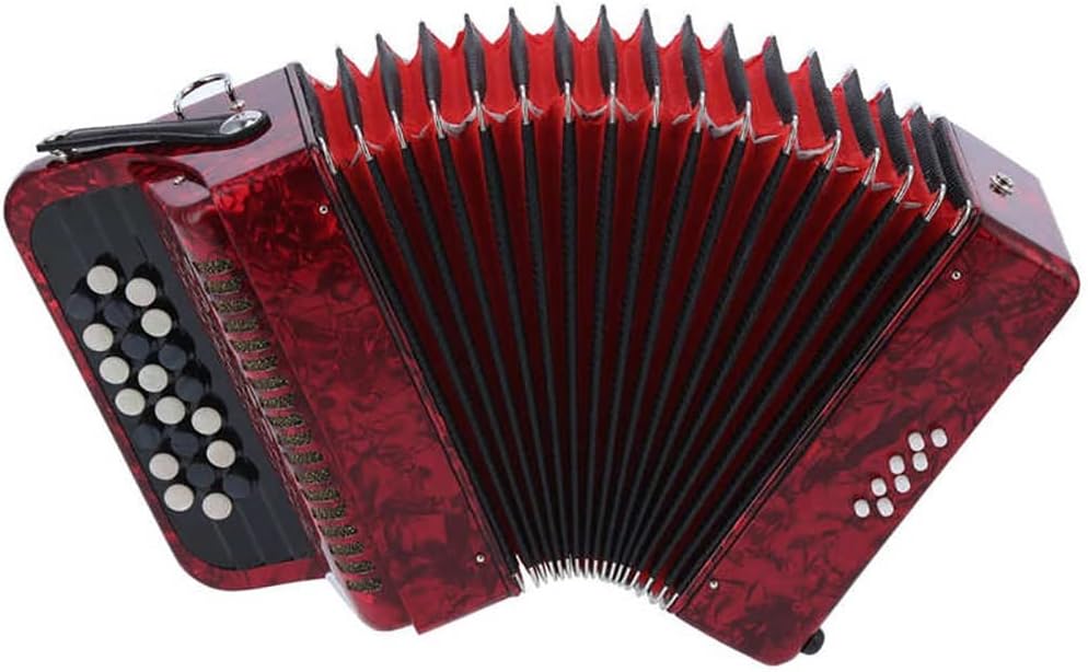 22 Keys 8 Bass Accordion Concertina, Solo and Ensemble, Musical Instrument, with Strap and Backpack, for Home and Classroom