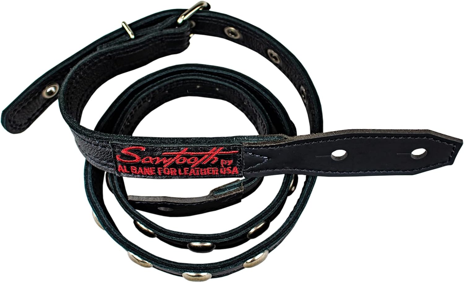 Sawtooth Distressed Nickel 1” Wide Leather Guitar Strap Hand Crafted in The U.S.A. (ST