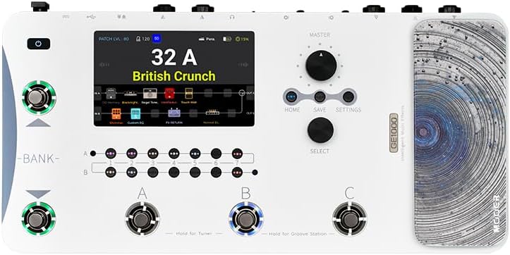 MOOER GE1000 White Guitar Multieffects Pedal Dual Effects Chains Processor with AI Equalization, 5